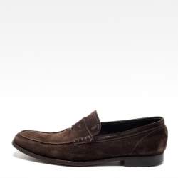 Tod's Brown Suede Gommino Slip On Loafers Size 41.5 