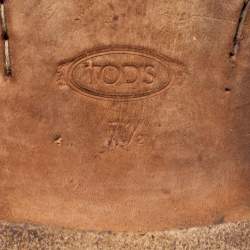 Tod's Brown Suede Gommino Slip On Loafers Size 41.5 