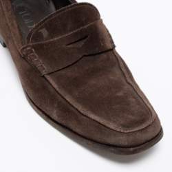 Tod's Brown Suede Gommino Slip On Loafers Size 41.5 