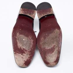 Pre Owned حذاء أوكسفورد تودز جلد أسود برباط مقاس 42