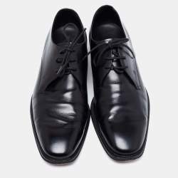 Pre Owned حذاء أوكسفورد تودز جلد أسود برباط مقاس 42