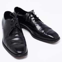 Pre Owned حذاء أوكسفورد تودز جلد أسود برباط مقاس 42