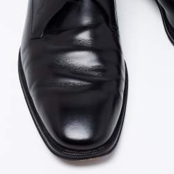 Pre Owned حذاء أوكسفورد تودز جلد أسود برباط مقاس 42