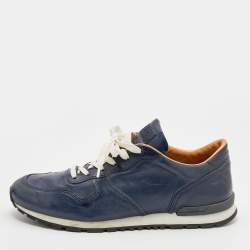 Tod's Blue Leather Low Top Sneakers Size 44.5