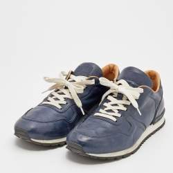 Tod's Blue Leather Low Top Sneakers Size 44.5
