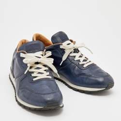 Tod's Blue Leather Low Top Sneakers Size 44.5