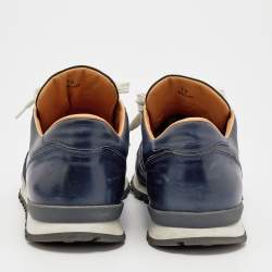 Tod's Blue Leather Low Top Sneakers Size 44.5