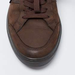 Tod's Brown Nubuck Leather Lace Up Sneakers Size 41