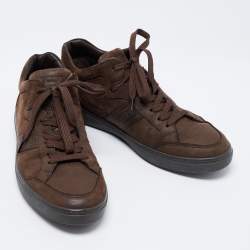 Tod's Brown Nubuck Leather Lace Up Sneakers Size 41