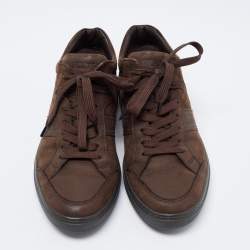 Tod's Brown Nubuck Leather Lace Up Sneakers Size 41