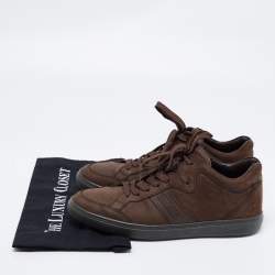 Tod's Brown Nubuck Leather Lace Up Sneakers Size 41