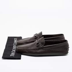 Pre Owned حذاء لوفرز تودز جلد بني سليب أون مقاس 41.5