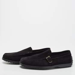 Pre Owned حذاء لوفرز تودز دريفر سويدي أسود بإبزيم مقاس 42