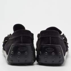 Pre Owned حذاء لوفرز تودز دريفر سويدي أسود بإبزيم مقاس 42