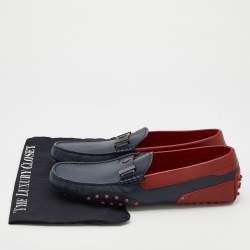 Pre Owned Tod's For Ferrari Black Leather Slip On Loafers Size 42.5