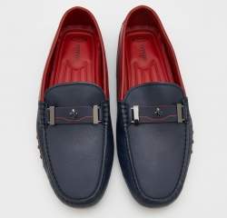 Pre Owned Tod's For Ferrari Black Leather Slip On Loafers Size 42.5