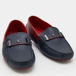 Pre Owned Tod's For Ferrari Black Leather Slip On Loafers Size 42.5