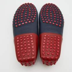 Pre Owned Tod's For Ferrari Black Leather Slip On Loafers Size 42.5