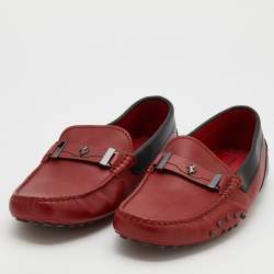 Pre Owned حذاء لوفرز تودز فور فيراري جلد أحمر مقاس 42.5