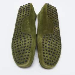 Pre Owned حذاء لوفرز تودز سويدي أخضر سليب أون مقاس 41