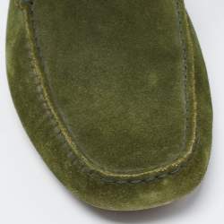 Pre Owned حذاء لوفرز تودز سويدي أخضر سليب أون مقاس 41