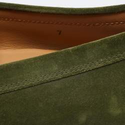 Pre Owned حذاء لوفرز تودز سويدي أخضر سليب أون مقاس 41