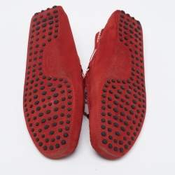 مملوكة مسبقًا Tod's Red Suede Slip On Loafers Size 41