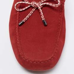 مملوكة مسبقًا Tod's Red Suede Slip On Loafers Size 41