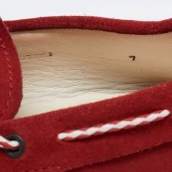 مملوكة مسبقًا Tod's Red Suede Slip On Loafers Size 41