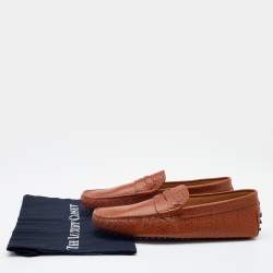 Pre Owned Tod's Brown Leather Loafers Size 42.5
