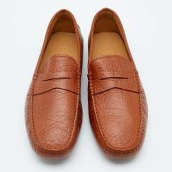 Pre Owned Tod's Brown Leather Loafers Size 42.5