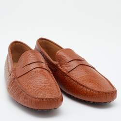 Pre Owned Tod's Brown Leather Loafers Size 42.5