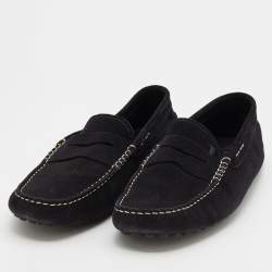 Pre Owned Tod's Black Suede Loafers Size 42