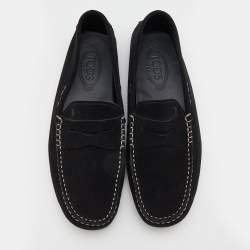 Pre Owned Tod's Black Suede Loafers Size 42