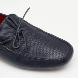 Pre Owned Tod's For Ferrari Navy Blue Gommino Driving Loafers Size 44