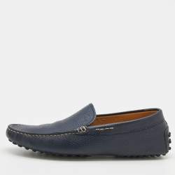 Tod's Blue Leather Slip On Loafers Size 41.5