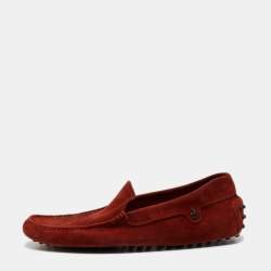 مملوكة مسبقًا Tod's Brown Suede Ferrari Loafers Size 42