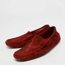 مملوكة مسبقًا Tod's Brown Suede Ferrari Loafers Size 42