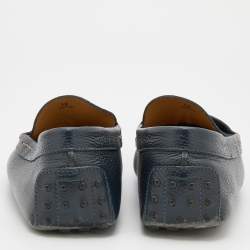 Pre Owned Tod's Navy Blue Leather Slip On Loafers Size 47
