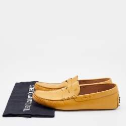 Pre Owned Tod's Mustard Yellow Leather Penny Loafers Size 41