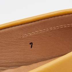 Pre Owned Tod's Mustard Yellow Leather Penny Loafers Size 41