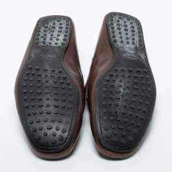 Pre Owned Tods Brown Leather Penny Slip On  Loafers Size 46.5