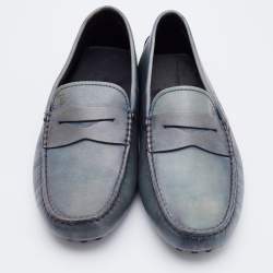 Tod's Grey Two-Tone Leather Slip On Loafers Size 40