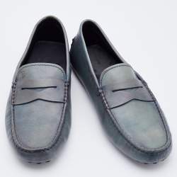 Tod's Grey Two-Tone Leather Slip On Loafers Size 40