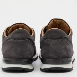 Pre Owned Tod's Grey Suede Low Top Sneakers Size 39.5