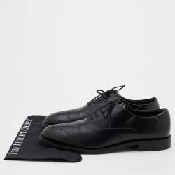 Pre Owned Tod's Black Leather Brogue Lace Up Oxfords Size 45 