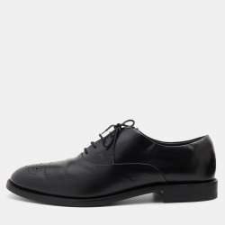 Pre Owned Tod's Black Leather Brogue Lace Up Oxfords Size 45 