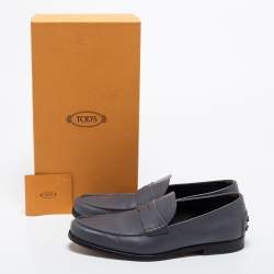 Pre Owned Tods Light Purple Leather Penny Loafers Size 42