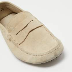 Pre Owned Tod's Beige Suede Penny Loafers Size 41.5