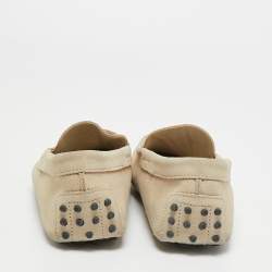 Pre Owned Tod's Beige Suede Penny Loafers Size 41.5